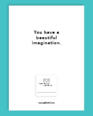 Beautiful Imagination Affirmation Card