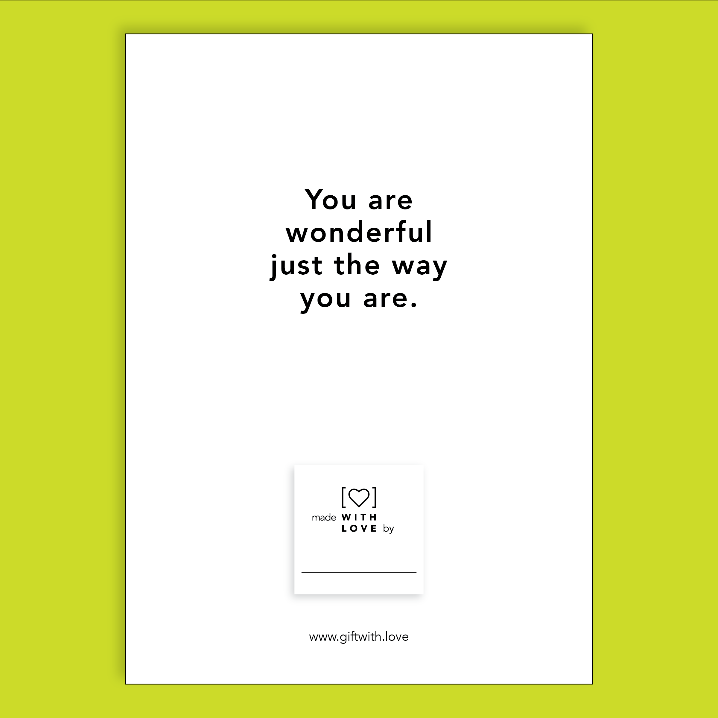 You Are Wonderful Affirmation Card